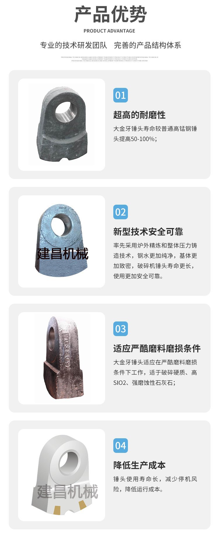 锤式破碎机配件与制砂机耐磨件 高铬耐磨合金锤头供货商的选择指南